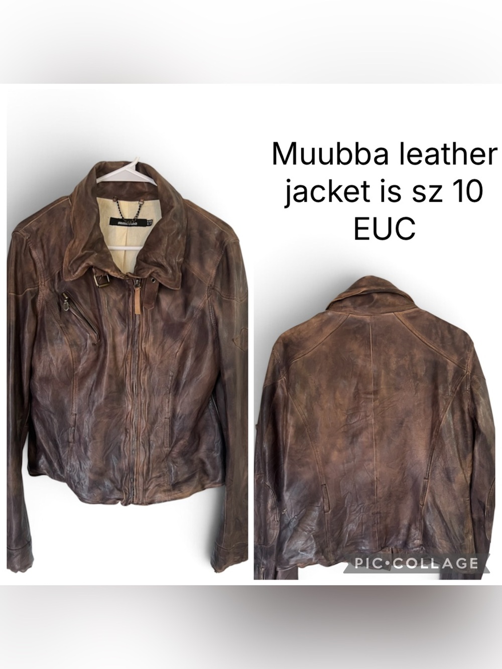Muubaa leather jacket sz US 10